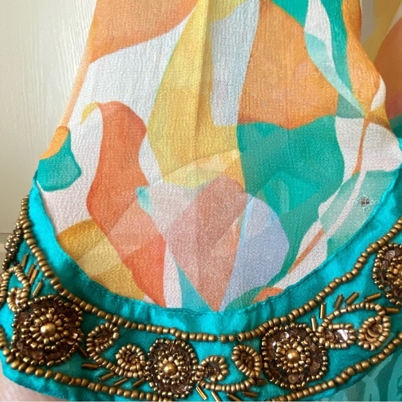 Soft Surroundings Multi-Color Beaded Floral Aberdeen Topper Kimono Women Small - Picture 9 of 13